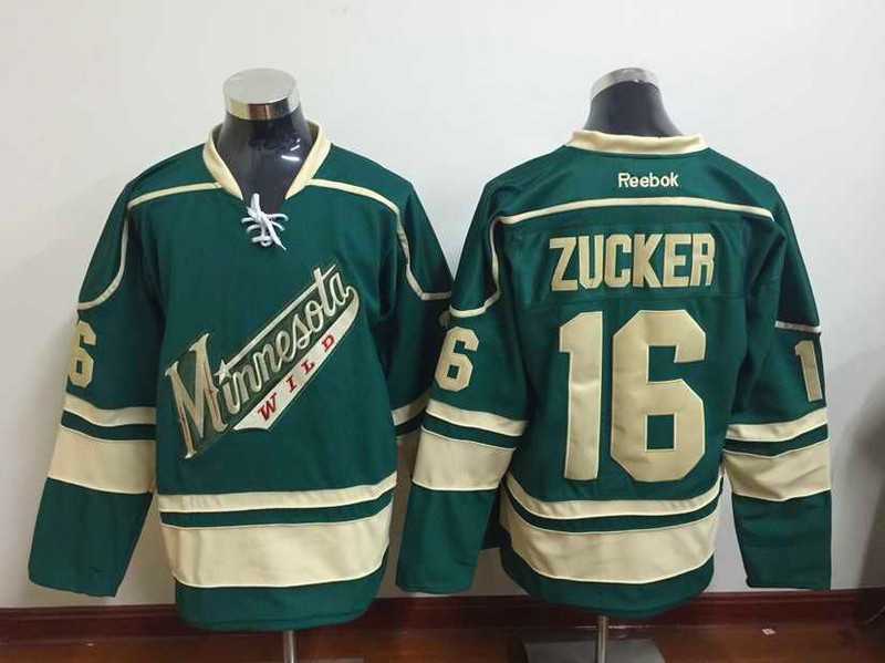 Minnesota Wilds #16 Jason Zucker Green Jerseys