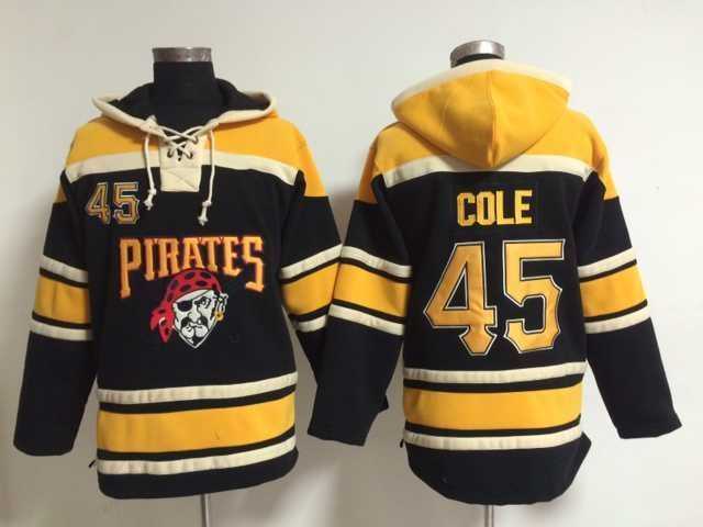 Pittsburgh Pirates #45 Gerrit Cole Black Stitched Hoodie