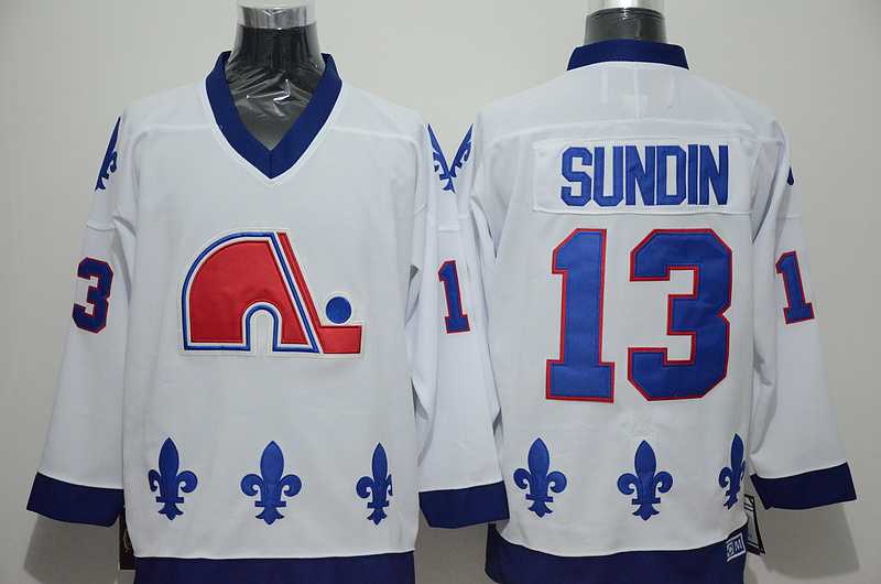Quebec Nordiques #13 Sundin White CCM Throwback Jerseys