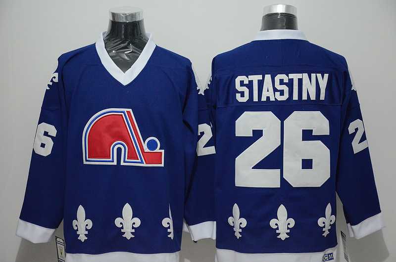 Quebec Nordiques #26 Stastny Blue CCM Throwback Jerseys