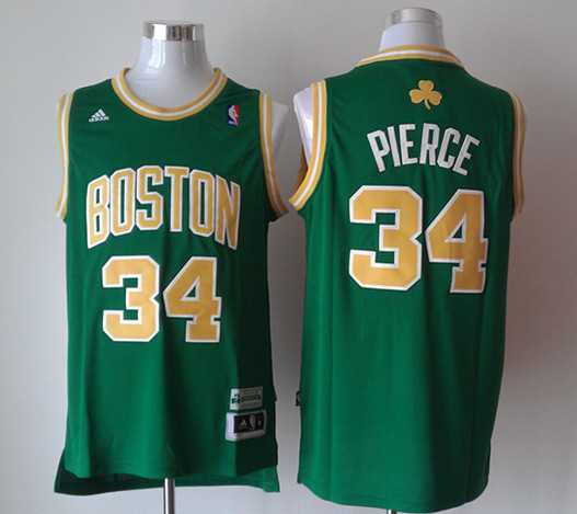 Boston Celtics #34 Paul Pierce Revolution 30 Swingman Green With Golden Jerseys