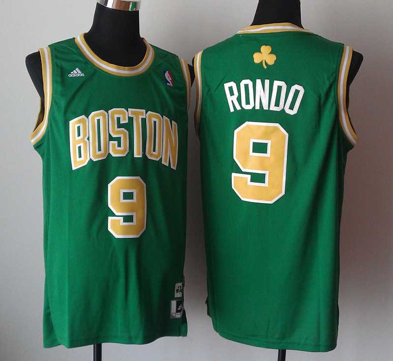 Boston Celtics #9 Rajon Rondo Green With Golden  Swingman Jerseys