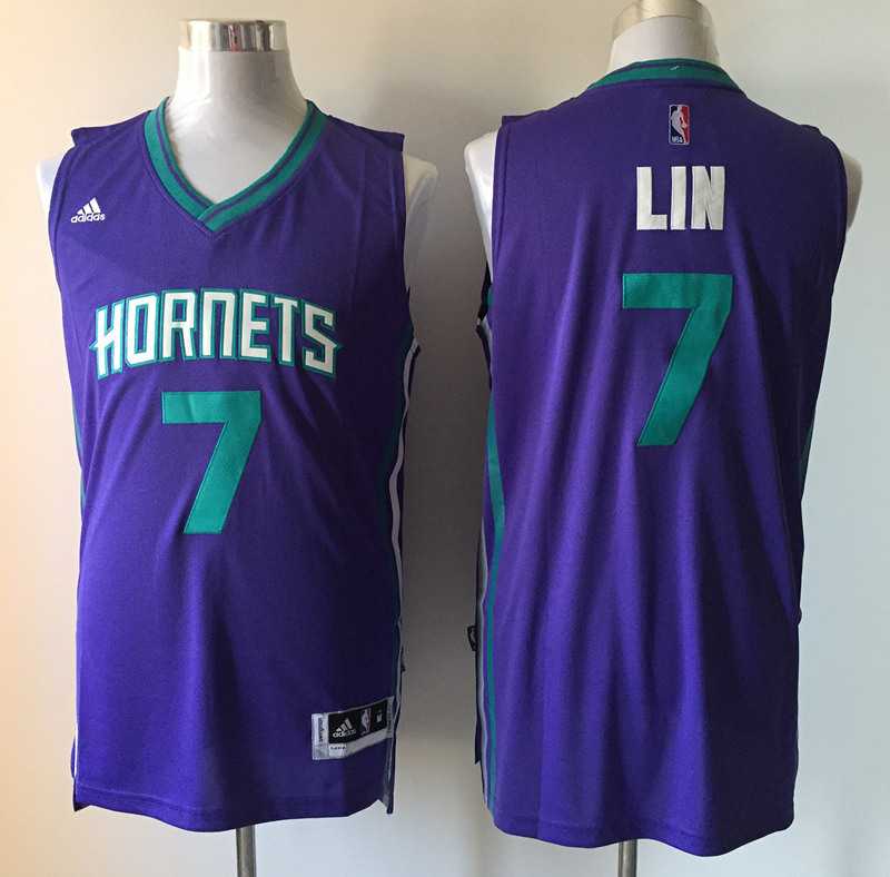New Orleans Hornets #7 Jeremy Lin Purple Stitched Jerseys