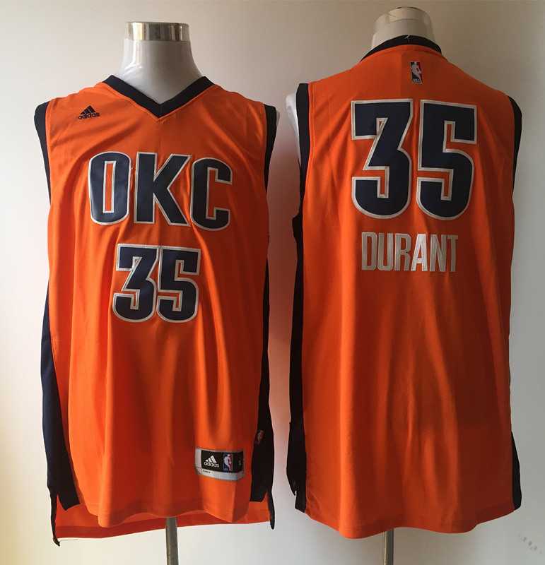 Oklahoma City Thunder #35 Kevin Durant Orange Alternate Stitched Jerseys