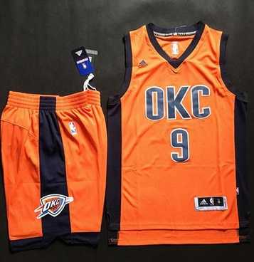 Oklahoma City Thunder #9 Serge Ibaka Orange Alternate A Set Stitched NBA Jerseys