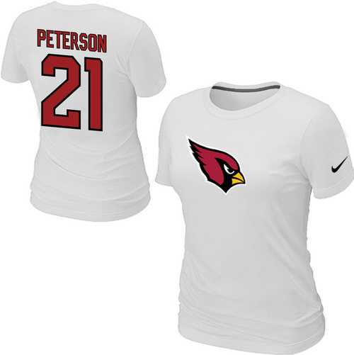 Womens Nike Arizona Cardinals #21 peterson Name x26 Number White T-Shirt