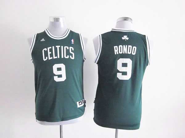 Youth Boston Celtics #9 Rajon Rondo Green Jerseys