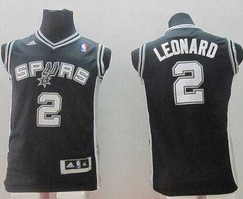 Youth San Antonio Spurs #2 Kawhi Leonard Black Stitched NBA Jerseys