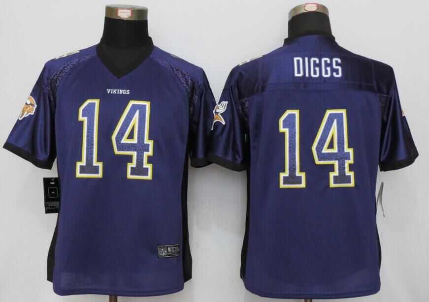 Women Nike Dallas Vikings #14 Dlggs Drift Fashion Purple Elite Stitched NFL Jersey