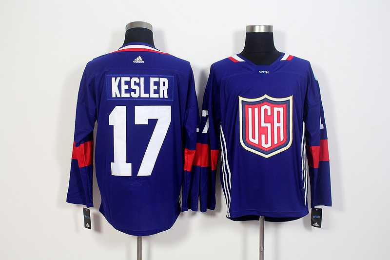 Team USA #17 Kesler 2016 World Cup of Hockey Olympics Game Navy Blue Men's Stitched NHL Jersey