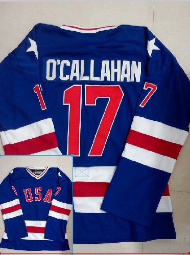 Team USA #17 O'Callahan Blue Olympic Throwback Stitched NHL Jersey