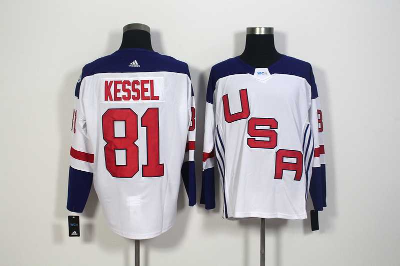 Team USA #81 Kessel 2016 World Cup of Hockey Olympics Game White Men's Stitched NHL Jersey