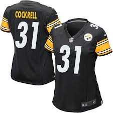 Women Nike Pittsburgh Steelers #31 Ross Cockrell Black Team Color Stitched Game Jersey