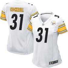 Women Nike Pittsburgh Steelers #31 Ross Cockrell White Team Color Stitched Game Jersey