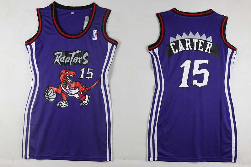 Women Toronto Raptors #15 Vince Carter Purple Swingman Stitched Jersey