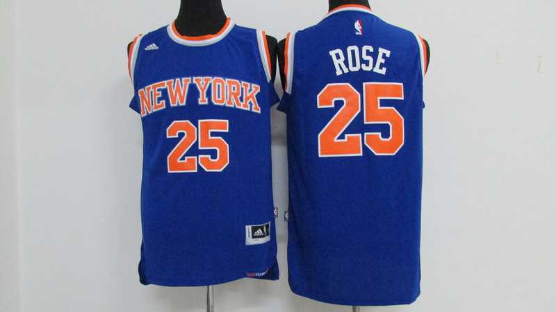 Youth New York Knicks #25 Rose New Blue Stitched NBA Jersey
