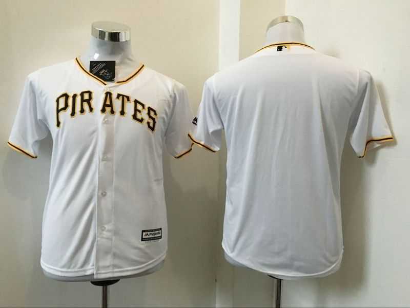 Youth Pittsburgh Pirates Blank White New Cool Base Stitched Baseball Jersey