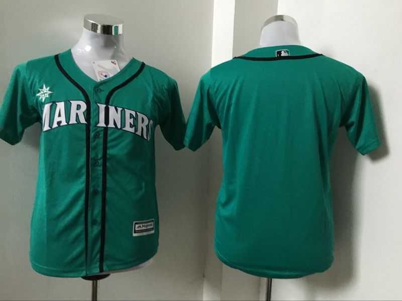 Youth Seattle Mariners Blank Green New Cool Base Stitched Baseball Jersey
