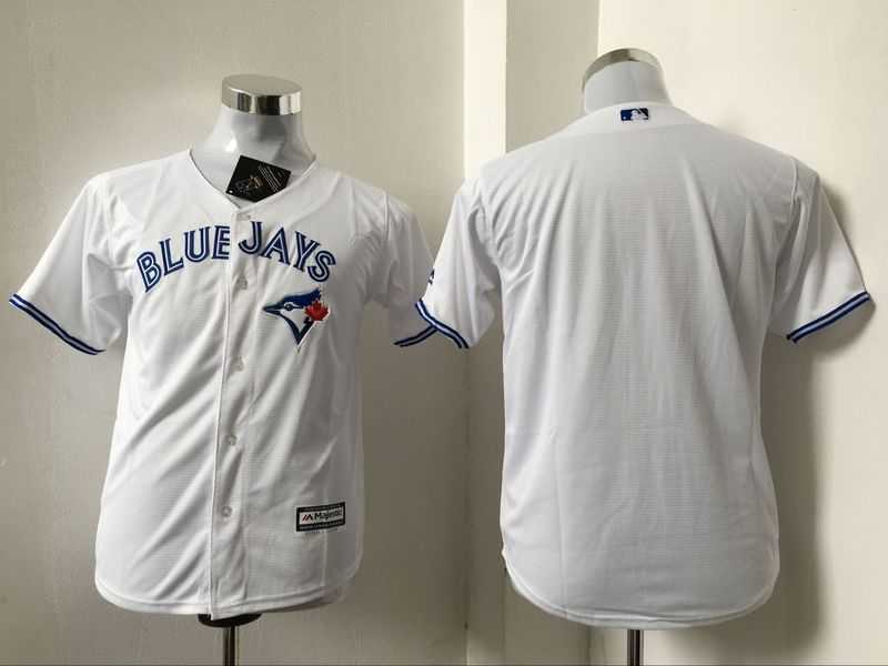 Youth Toronto Blue Jays Customized White New Cool Base Stitched Baseball Jersey