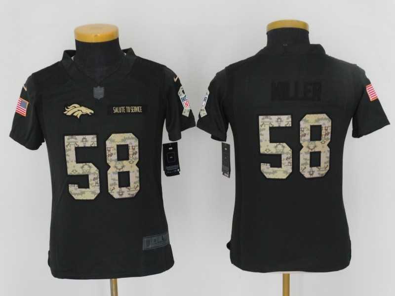 Youth Limited Nike Denver Broncos #58 Von Miller Anthracite Salute To Service Stitched Jersey