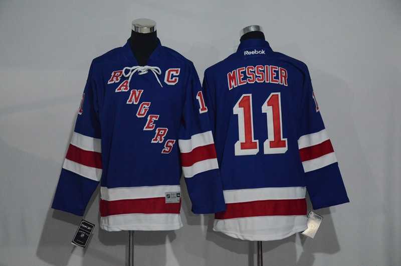 Youth New York Rangers #11 Mark Messier Blue Stitched NHL Jersey