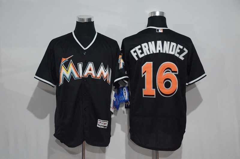 Miami Marlins #16 Jose Fernandez Black 2016 Flexbase Collection Stitched Jersey