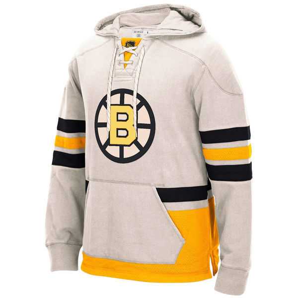 Boston Bruins Blank (No Name & Number) LightGray Stitched NHL Pullover Hoodie WanKe