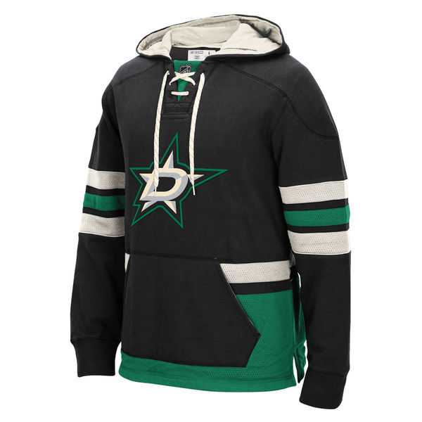 Customized Men's Dallas Stars Any Name & Number Black Stitched Hoodie