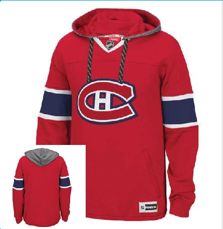 Customized Men's Montreal Canadiens Any Name & Number Red Stitched Hoodie