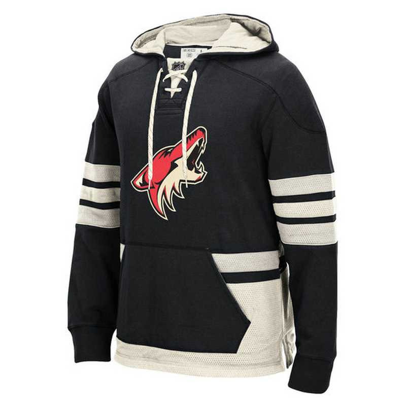 Customized Men's Phoenix Coyotes Any Name & Number Black Stitched NHL Hoodie