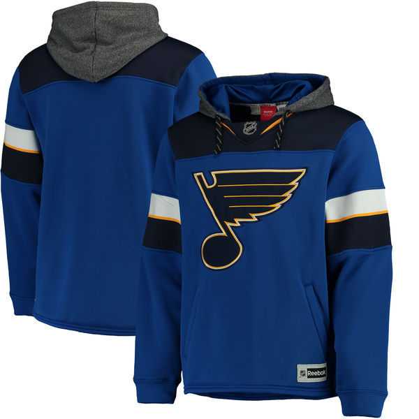 Customized Men's St. Louis Blues Any Name & Number Blue-Black Stitched Hoodie