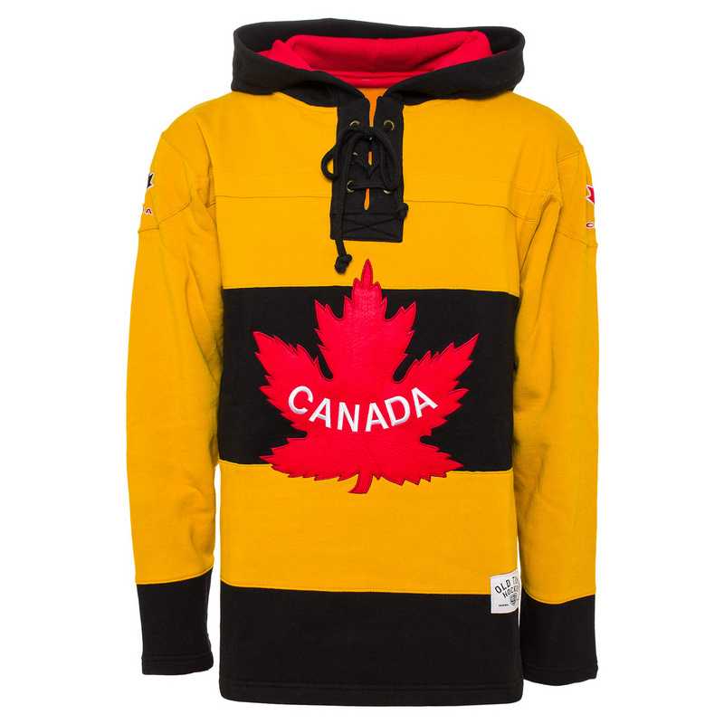 Customized Men's Team Canada Olympic Any Name & Number Yellow CCM Throwback Stitched NHL Hoodie