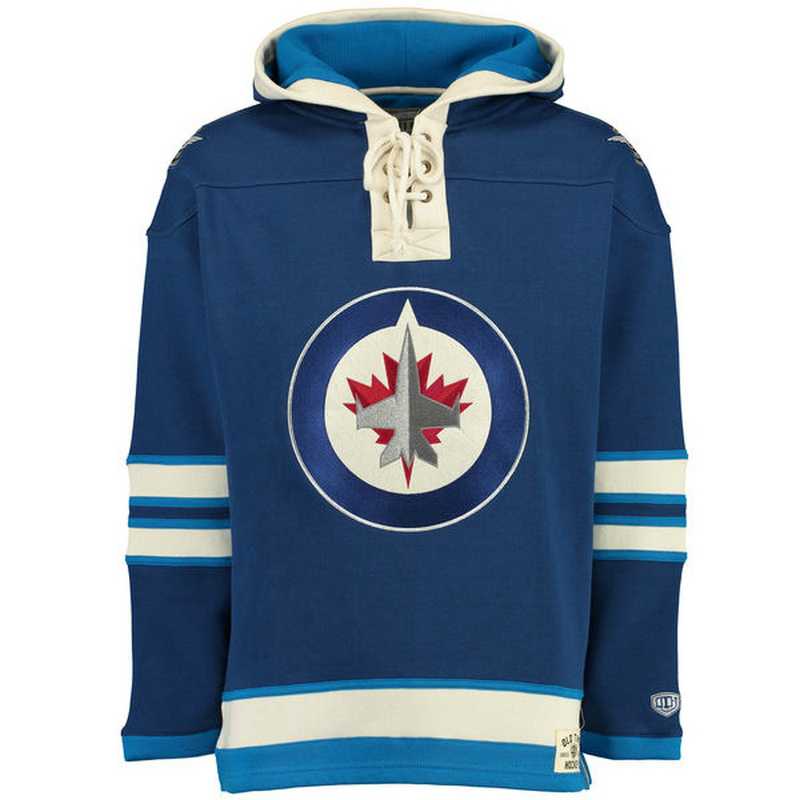 Customized Men's Winnipeg Jets Any Name & Number Blue Stitched NHL Hoodie