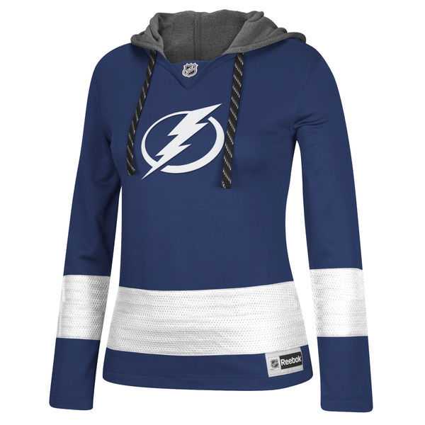 Customized Women Tampa Bay Lightning Any Name & Number Blue Stitched Hockey Hoodie