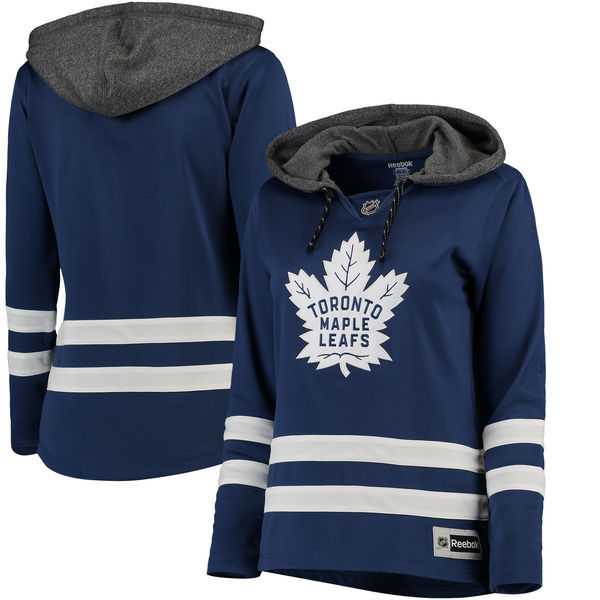Customized Women Toronto Maple Leafs Any Name & Number Blue Stitched Hockey Hoodie