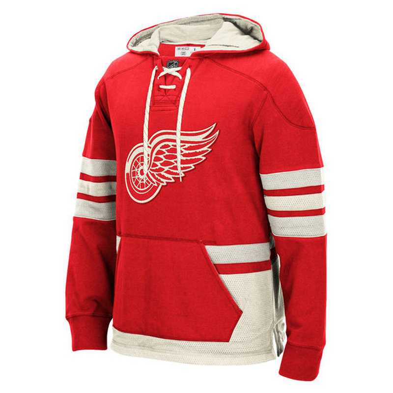 Detroit Red Wings Blank (No Name & Number) Red CCM Throwback Stitched NHL Hoodie WanKe