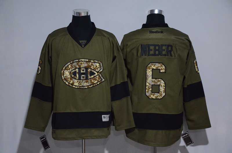 Montreal Canadiens #6 Weber Green Salute to Service Stitched NHL Jersey