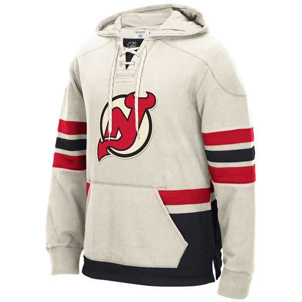 New Jersey Devils Blank (No Name & Number) LightGray Stitched NHL Pullover Hoodie WanKe