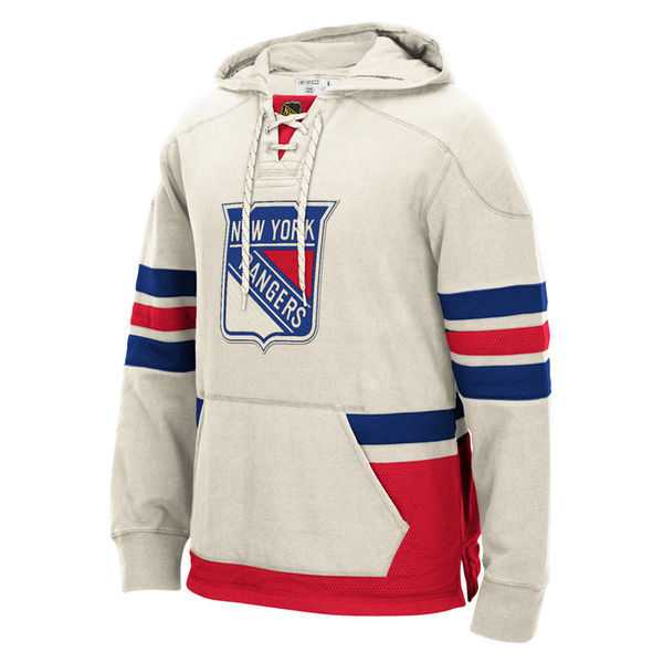 New York Rangers Blank (No Name & Number) LightGray Stitched NHL Pullover Hoodie WanKe