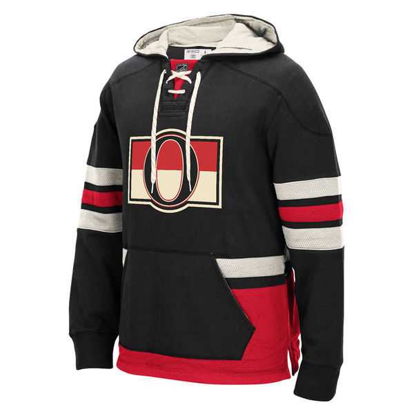 Ottawa Senators Blank (No Name & Number) Black-Red Stitched NHL Pullover Hoodie WanKe