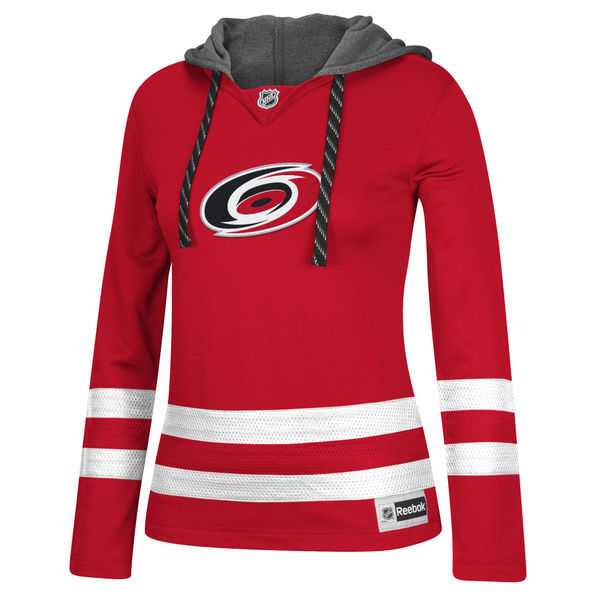 Women Carolina Hurricanes Blank (No Name & Number) Red Stitched NHL Pullover Hoodie WanKe