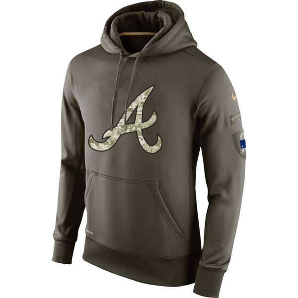 Atlanta Braves Nike Olive Salute To Service KO Performance Hoodie