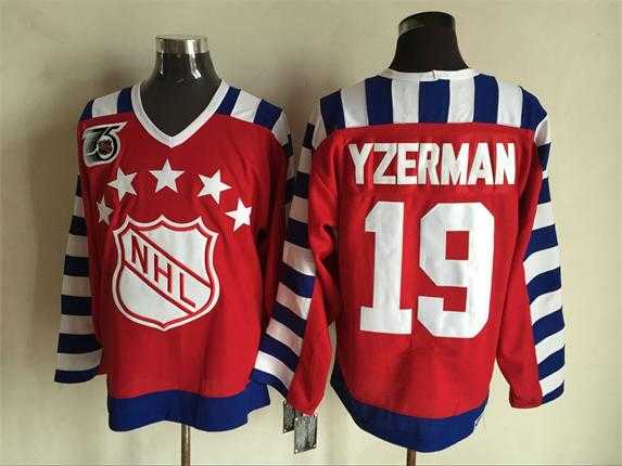 NHL All Star #19 Yzerman Red CCM Throwback 75TH Stitched NHL Jerseys