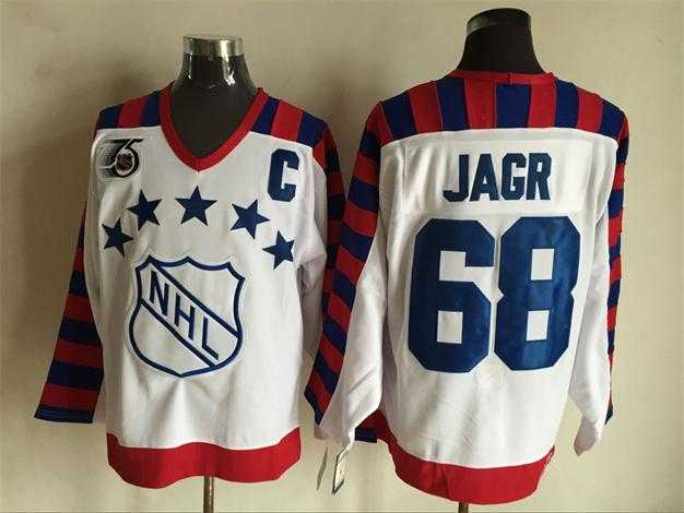 NHL All Star #68 Jaromir Jagr White CCM Throwback 75TH Stitched NHL Jerseys