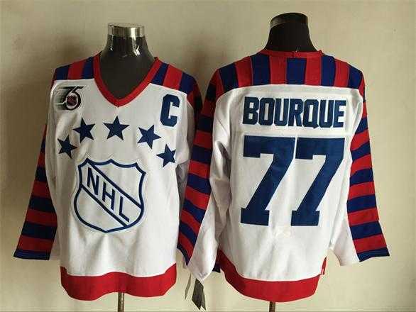 NHL All Star #77 Ray Bourque White CCM Throwback 75TH Stitched NHL Jerseys