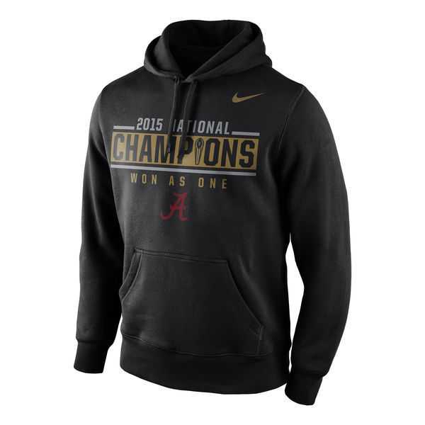 Men's Alabama Crimson Tide Nike College Football Playoff 2015 National Champions Locker Room Pullover Hoodie - Black