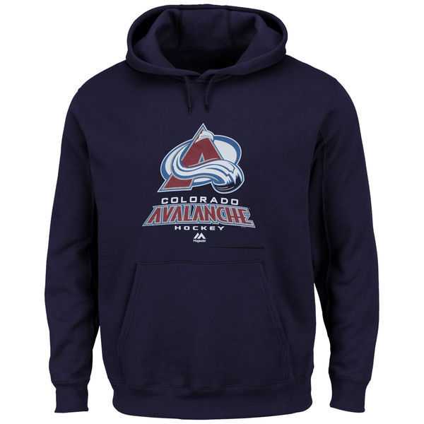 Men's Colorado Avalanche Majestic Big x26 Tall Critical Victory Pullover Hoodie - Navy Blue