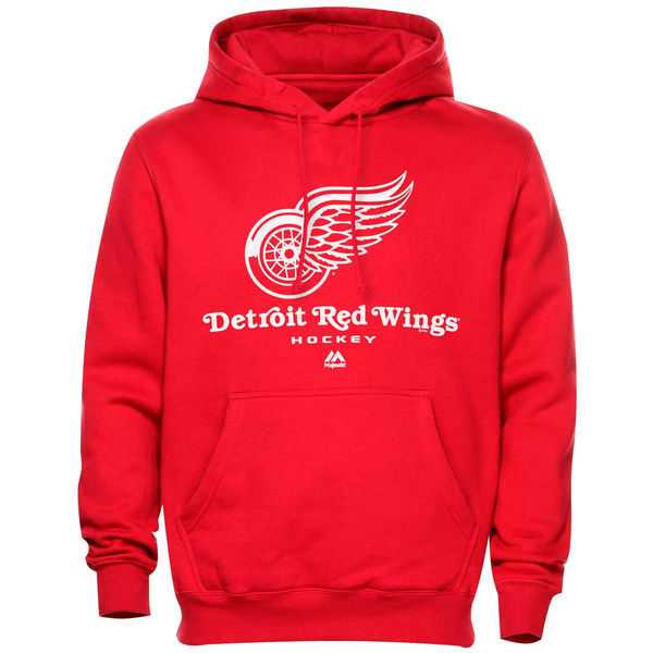 Men's Detroit Red Wings Majestic Critical Victory VIII Fleece Hoodie - Steel