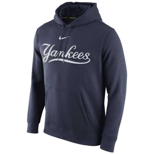Men's New York Yankees Nike Club Pullover Hoodie - Navy Blue