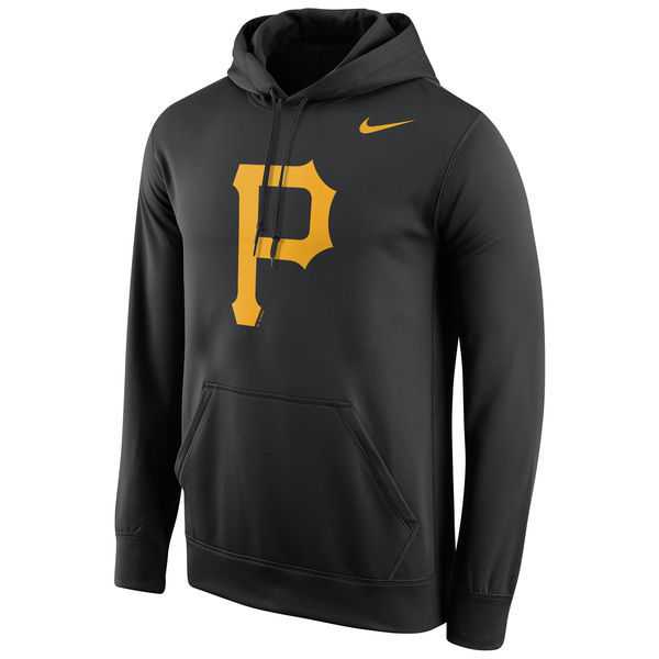 Men's Pittsburgh Pirates Nike Logo Performance Pullover Hoodie - Black